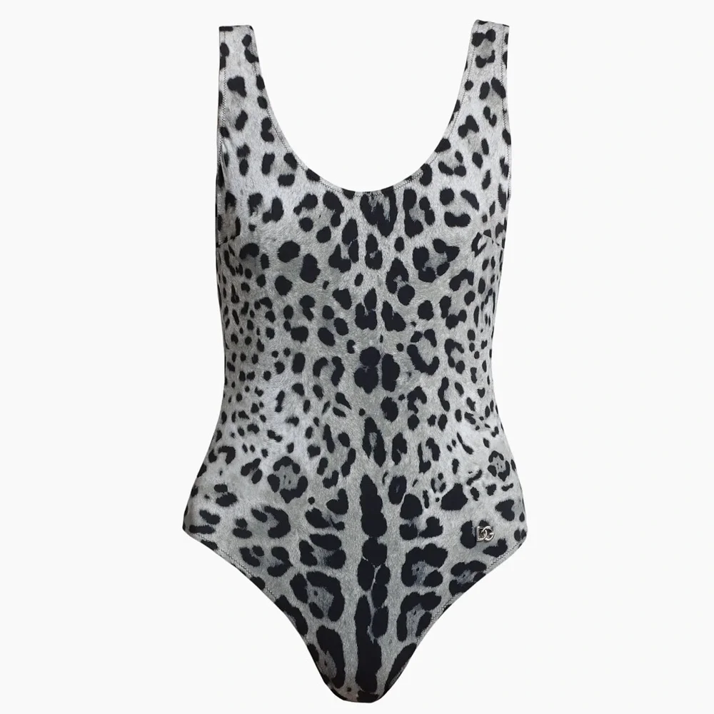 Dolce & Gabbana Leopard Print One-Piece Swimsuit, NWT!